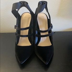 Velvet Embellished Wrap Heels